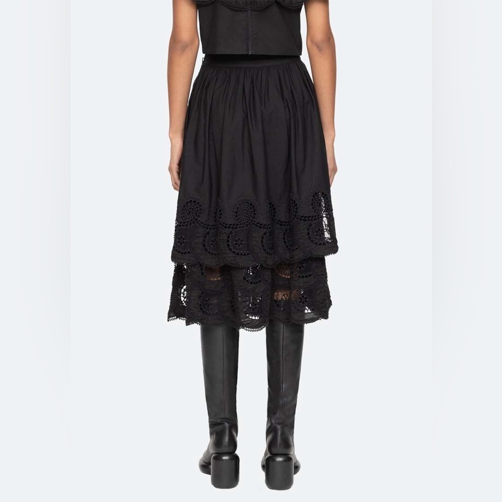 NWT $425 Sea Drea Embroidery Tiered Skirt - Picture 6 of 8